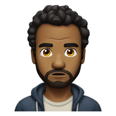 Donald Glover frowning sticker