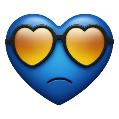 Indigo heart with face and sunglasses sticker