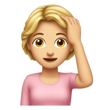 hand on head girl  sticker