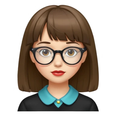 girl with bangs with glasses and accessorised sticker