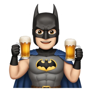 Happy Batman toasting with a mug of beer sticker