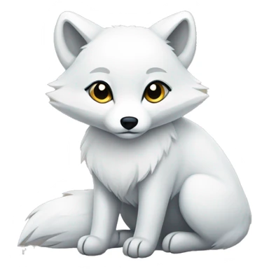 Arctic fox sitting full body sticker