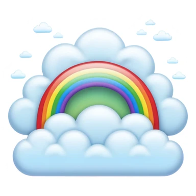 Rainbow with fluffy clouds at the ends  sticker