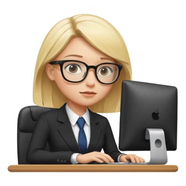 blondy girl with glasses learn analytics she is so pretty and seems like director bitch of company sticker
