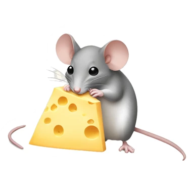 mouse sniffing cheese sticker