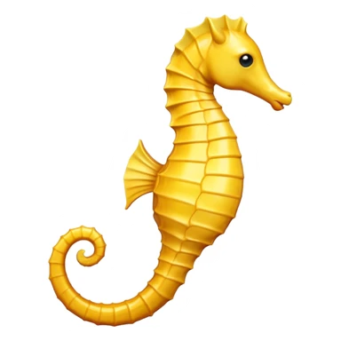 yellow seahorse facing right sticker