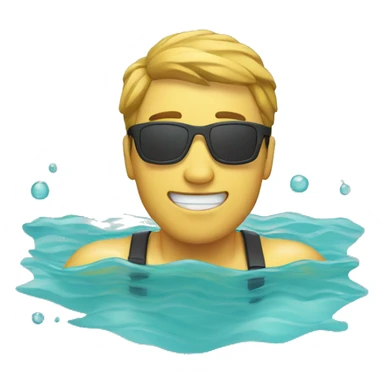 man is swimming in watẻ sticker