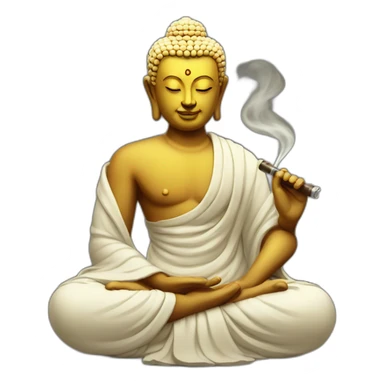 buddha smokes waterpipe sticker