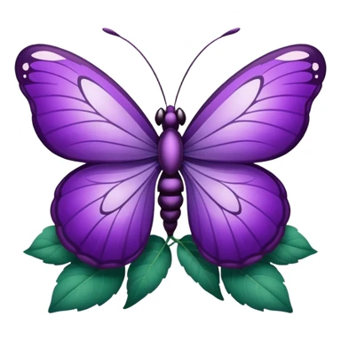 Mariposa color morado en una flor sticker