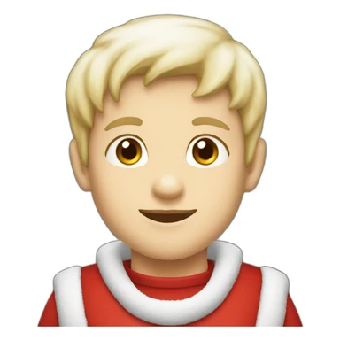 young boy white santa red costume sticker