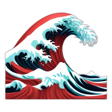 Big wave in red sticker
