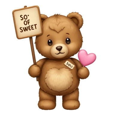 Create an Cute Teddy bear which says so sweet of you. sticker