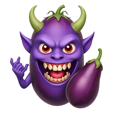 Demon with eggplant sticker