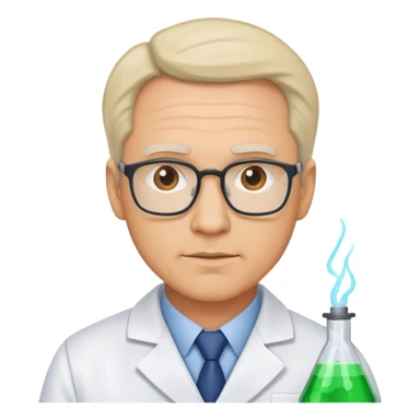 scientist middle age man photorealistic sticker