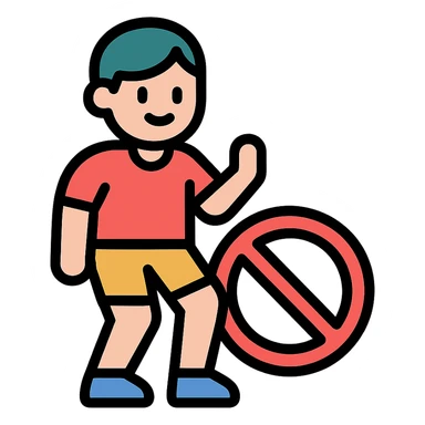 simple modern icon showing a person avoiding leg day, fitness theme sticker