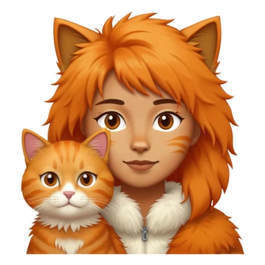 Person with orange cat sticker