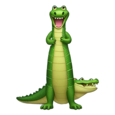 Long crocodile with dress sticker