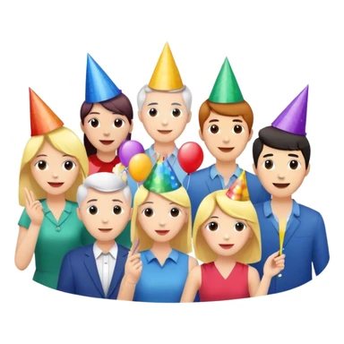 Party celebration with confetti and balloons sticker