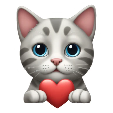 Cat with heart sticker