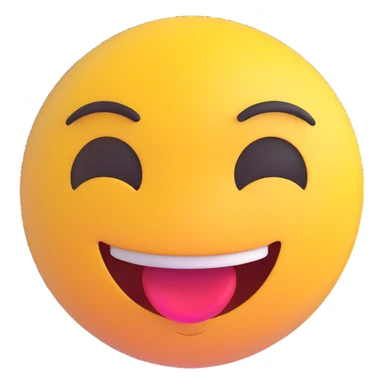 sexy, hot, goodlooking emoji face, winking, playful, glossy 3D style sticker