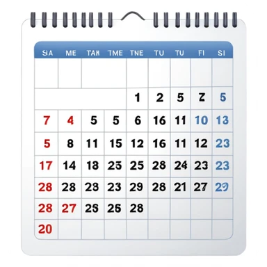 wall calendar with date sticker