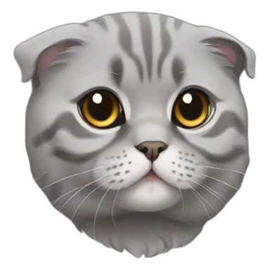 Scottish fold cat grey sticker