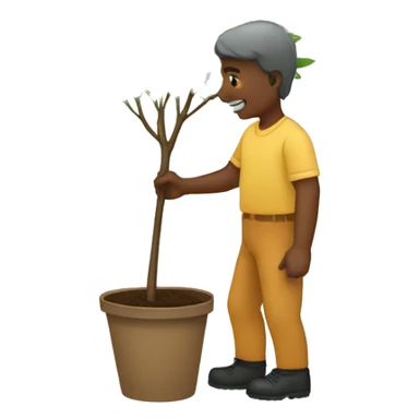 planting a small tree sticker