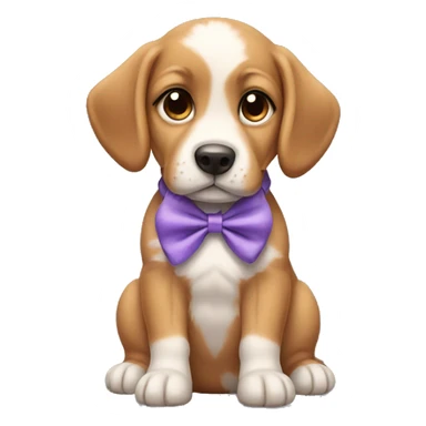 puppy with bow in hair sticker