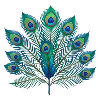 Peacock single feather sticker