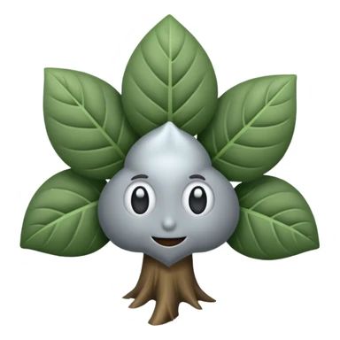 emoji de un trébol gris de 4 hojas sticker