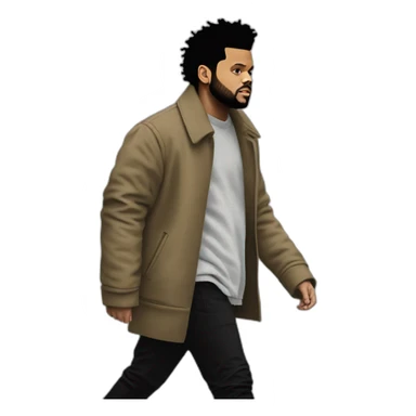 The weeknd walking on the street sticker
