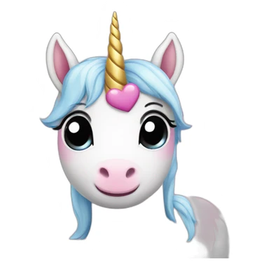 Cute unicorn with hearts in eyes sticker