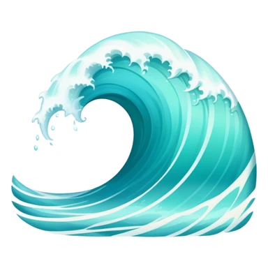 A gentle wave rolls in, shimmering under the sun as it crashes softly against the shore sticker