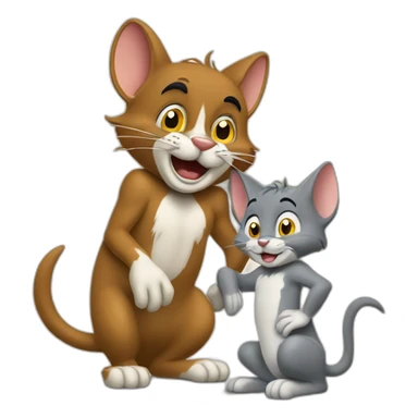 Tom et Jerry qui font un câlin sticker