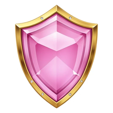 Pink crystal shield golden border sticker