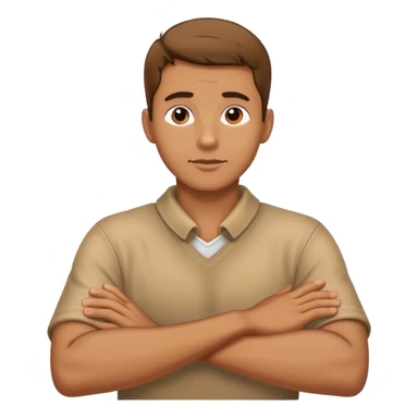 Man crossing his hands around his neck  sticker