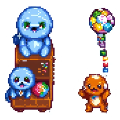Gumball and Darwin, two cartoon characters, in a playful pose, pixel art style sticker