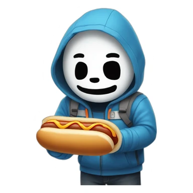 Sans undertale with a hotdog sticker