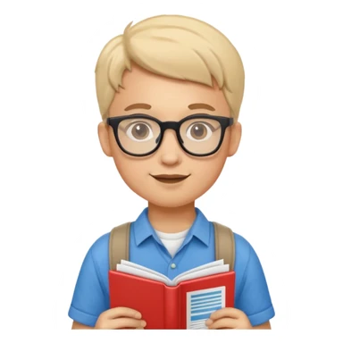 nerd kid museum tourist sticker