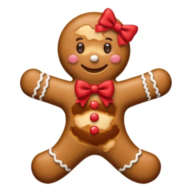 Gingerbread man with a red bow sticker