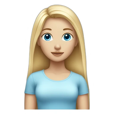 Cute woman with straight blonde hair and blue eyes sticker