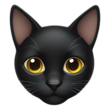 black cat with round ears sticker