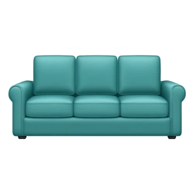 Square teal three-seater sofa  sticker
