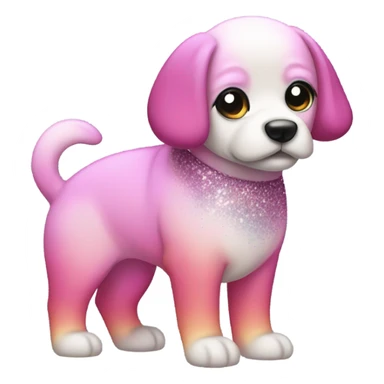 Pink ombre full body dog with glitter sticker