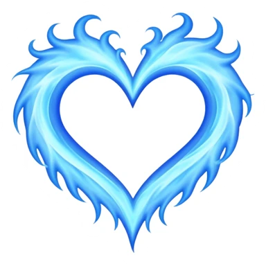 Blue flames in the shape of a pastel color all blue heart sticker