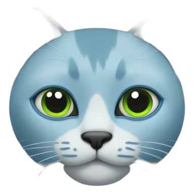 Blue cat with green eyes sticker
