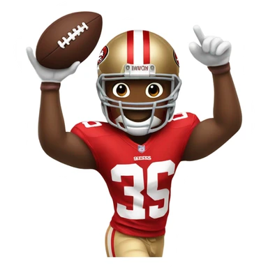 49ers player scoring a touchdown  sticker