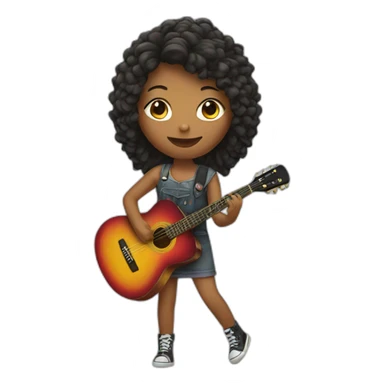 girl with guitar sticker