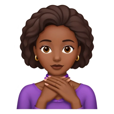 A African American lady with her hands around neck laying  sticker