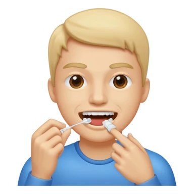 usar hilo dental en los dientes/ floss your teeth  sticker